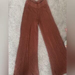 Women's Brown Knit cover up pants